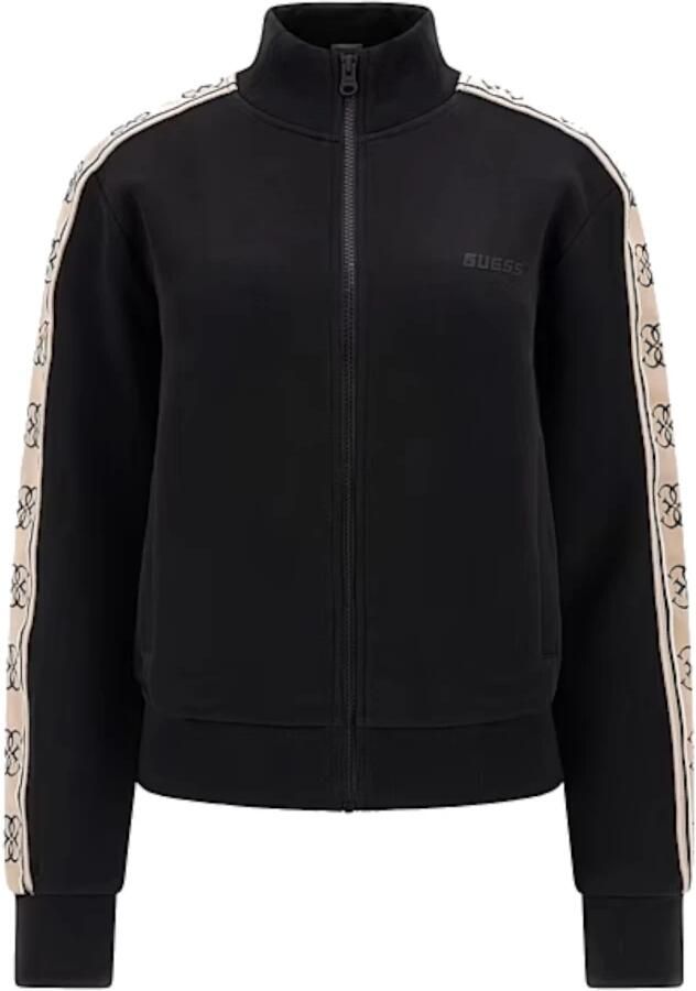 Guess Zwarte Katoenen Hoodless Sweatshirt Dames Herfst Winter Collectie Black Dames