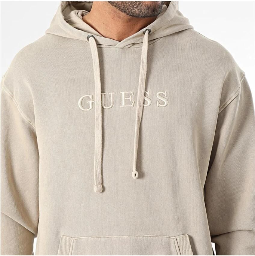 Guess Katoenen Hoodie Beige Heren