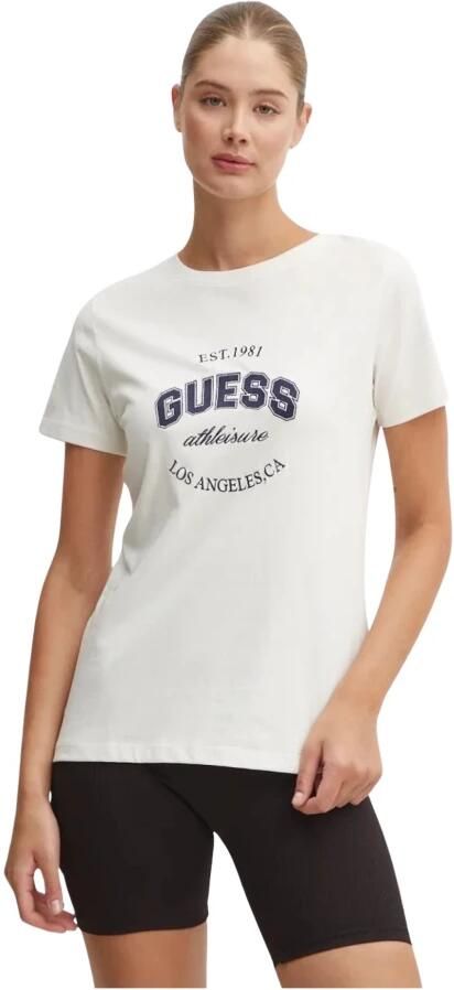 Guess Katoenen Logo T-Shirt White Dames - Foto 3