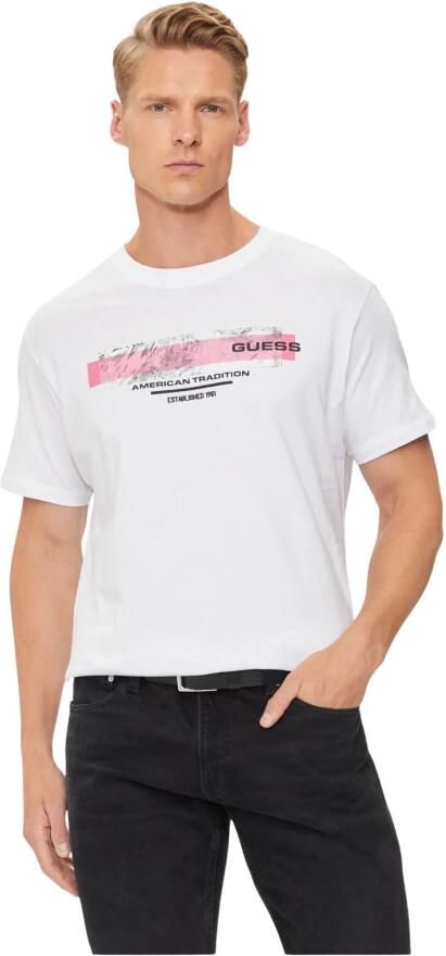 Guess Katoenen Regular Print T-Shirt White Heren - Foto 3
