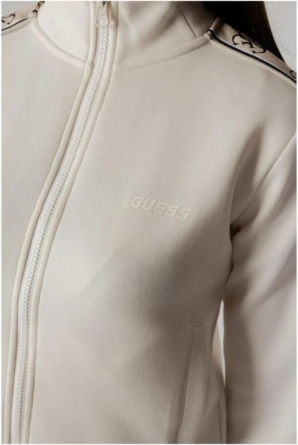 Guess Sweatshirt met ritssluiting lange mouwen en voorzakken White Dames - Foto 6
