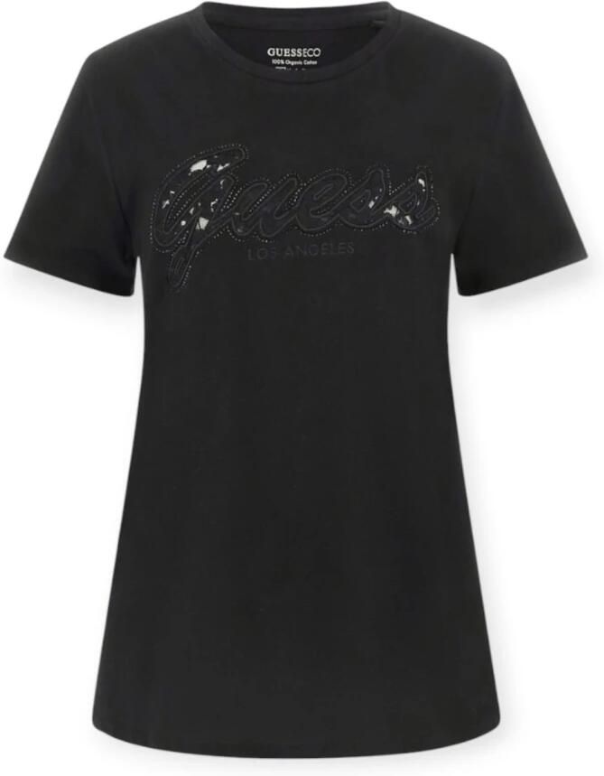 Guess T-shirt Korte Mouw T-shirt femme Script Lace Logo Easy