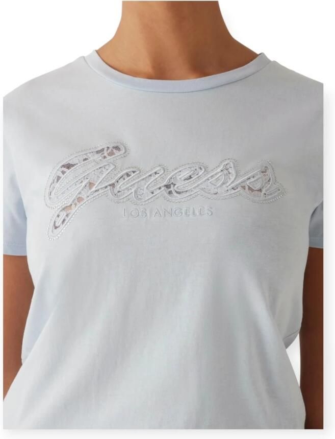 Guess T-shirt Korte Mouw T-shirt femme Script Lace Logo Easy