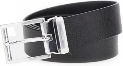 Guess Verstelbare Leren Riem Herfst Winter Collectie Black Heren