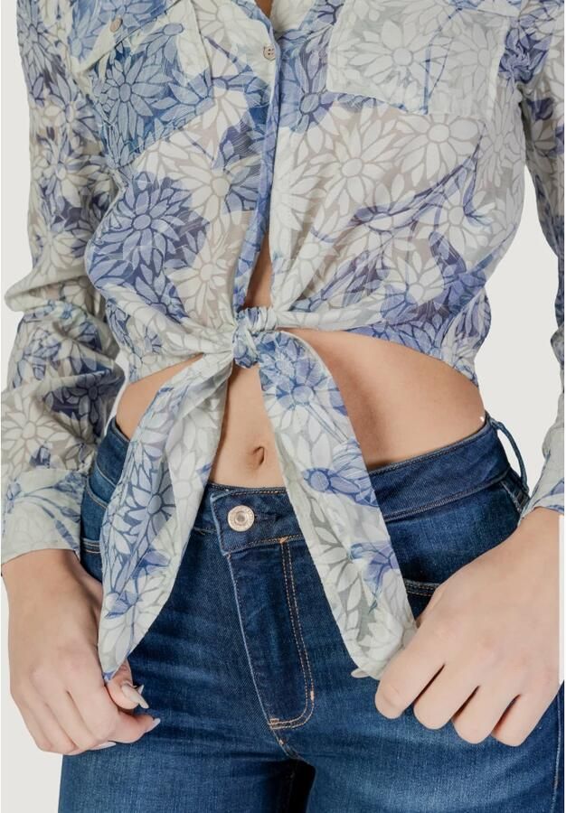 Guess Lange Mouw Lente Zomer Dames Shirt Blue Dames