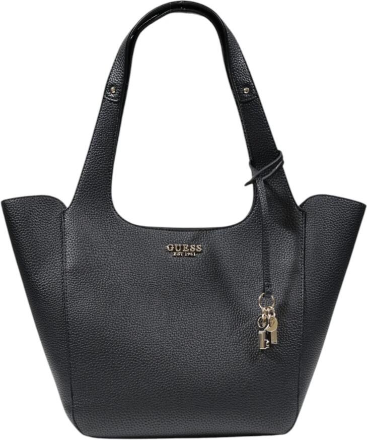 Guess Zwarte leren handtas met drukknoopsluiting Black Dames - Foto 10