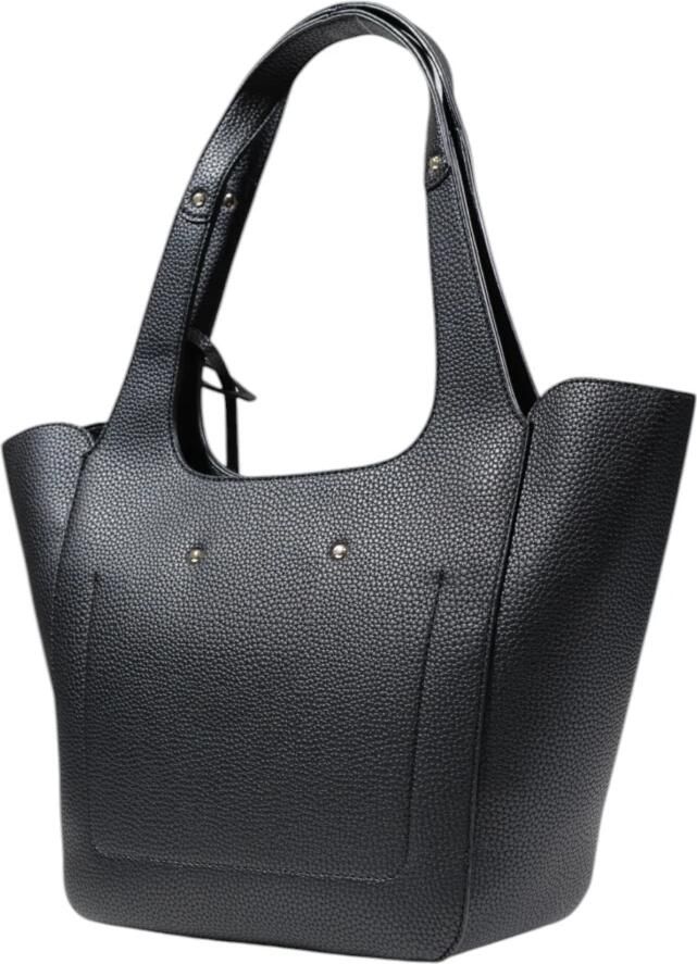 Guess Zwarte leren handtas met drukknoopsluiting Black Dames - Foto 7