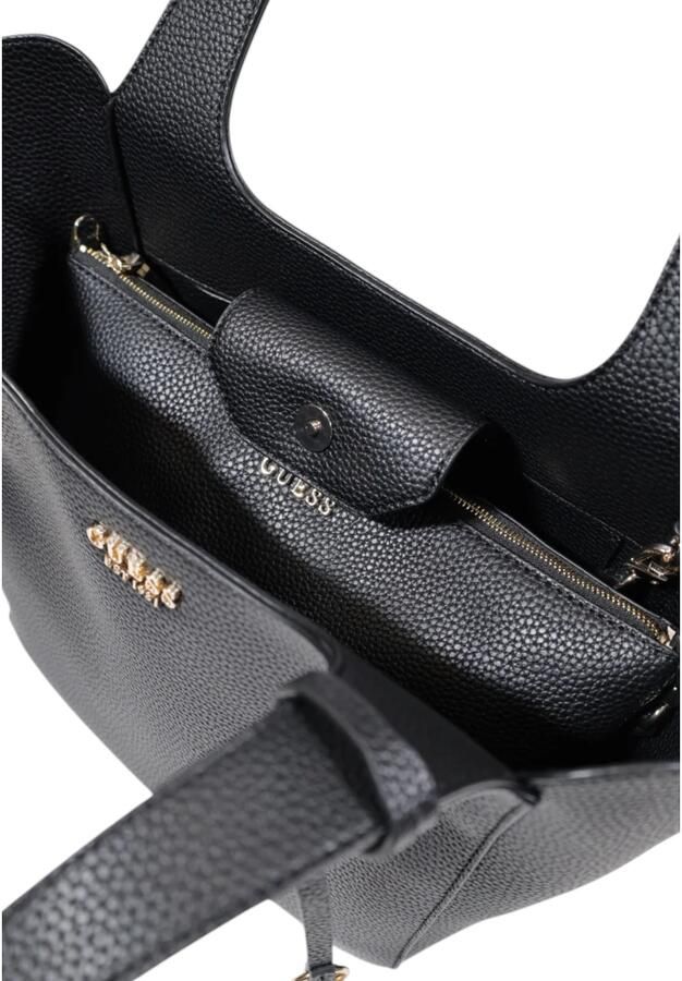 Guess Zwarte leren handtas met drukknoopsluiting Black Dames - Foto 9