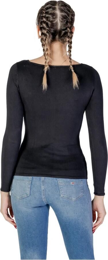 Guess Zwart Gebreide Top Lange Mouw Ronde Hals Black Dames - Foto 2