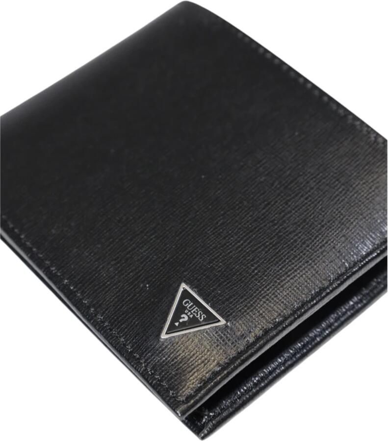 Guess Elegante leren portemonnee met RFID-bescherming Black Heren