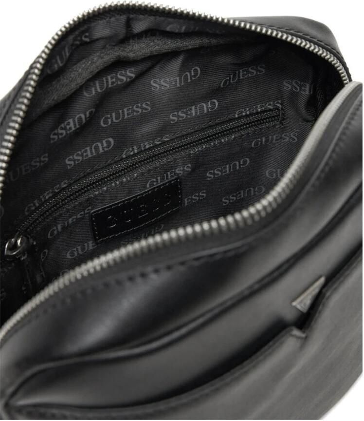 Guess Leren Schoudertas Zwart Black Heren