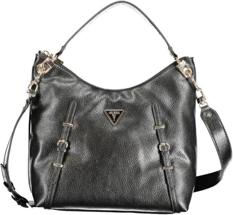Guess Zwarte Polyethyleen Schoudertas met Verstelbare Band en Meerdere Compartimenten Black Dames - Foto 3