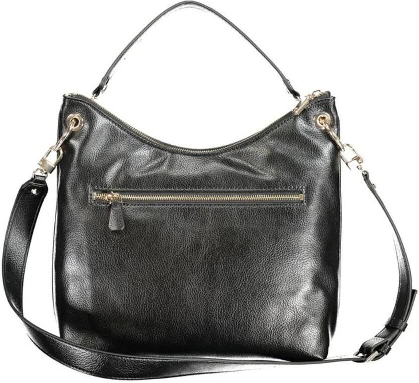 Guess Zwarte Polyethyleen Schoudertas met Verstelbare Band en Meerdere Compartimenten Black Dames