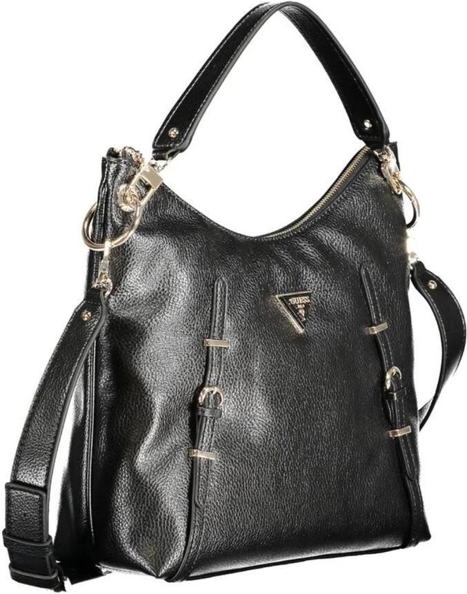Guess Zwarte Polyethyleen Schoudertas met Verstelbare Band en Meerdere Compartimenten Black Dames - Foto 2