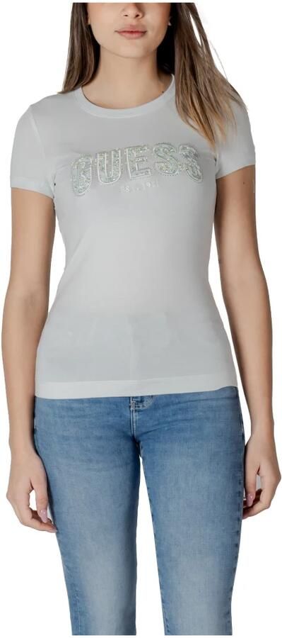 Guess T-shirt Korte Mouw T-shirt col rond en dentelle femme - Foto 3