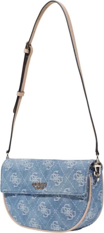Guess Lichtblauwe Bedrukte Tas met Automatische Sluiting Blue Dames - Foto 4