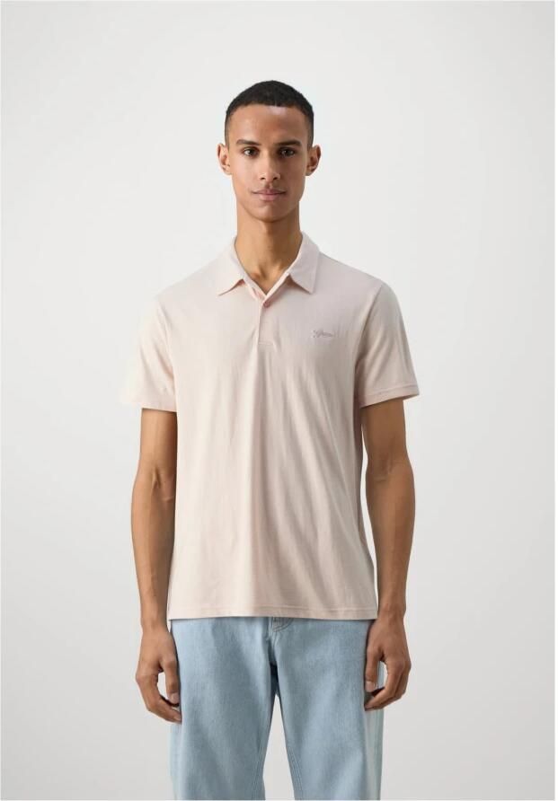 Guess Lichtgewicht 100% katoenen polo Rozen Beige Heren