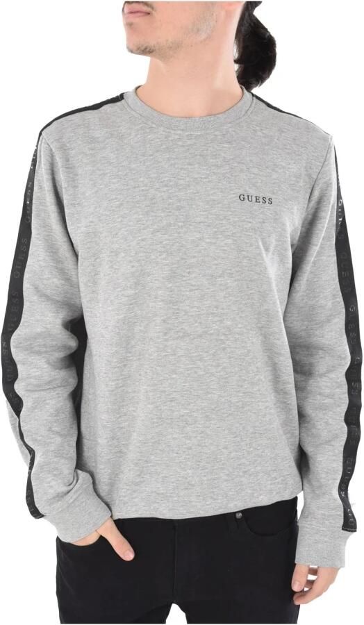 Guess Logo Band Sweatshirt Rechte pasvorm Gray Heren