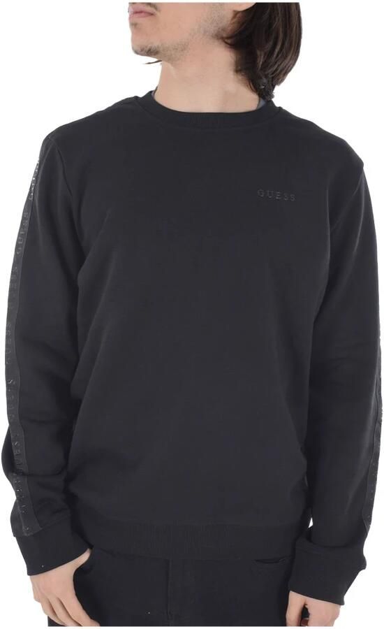 Guess Logo Band Sweatshirt Straight Fit Black Heren
