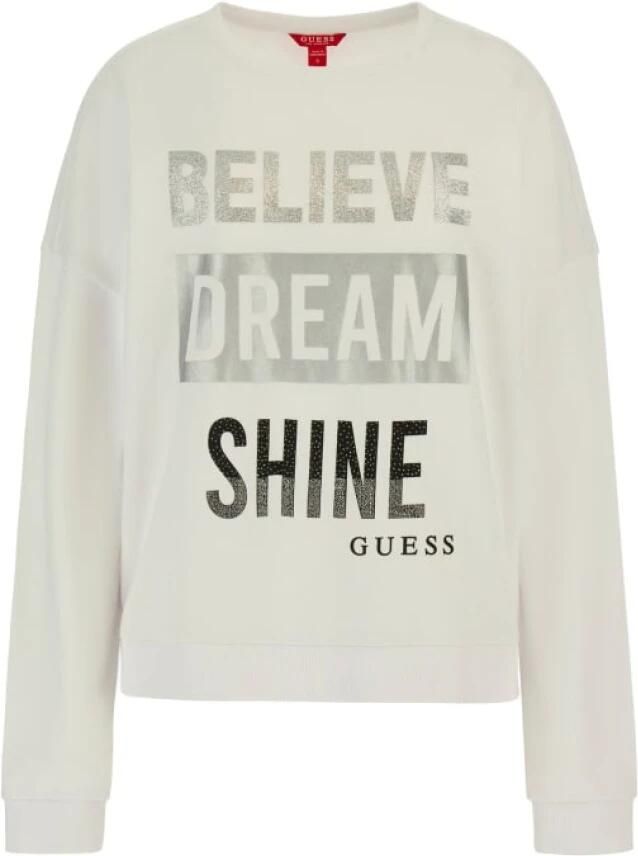 Guess Logo Cotton Sweatshirt White