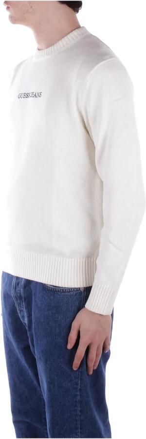 Guess Logo Front Sweater Regular Fit Cotton White Heren - Foto 6