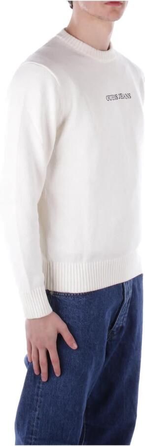 Guess Logo Front Sweater Regular Fit Cotton White Heren - Foto 8