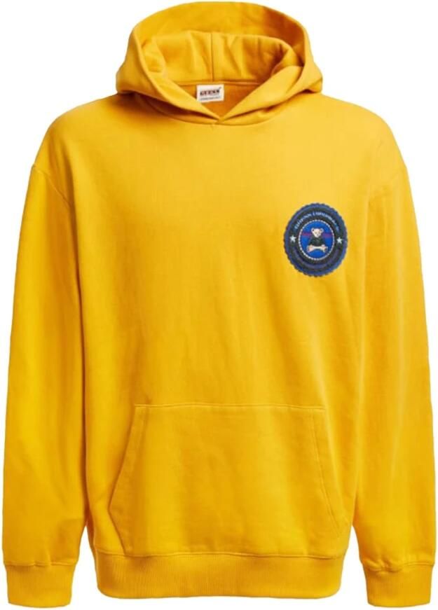 Guess Logo Hoodie Yellow Heren - Foto 3