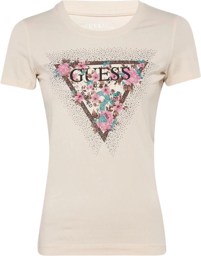 Guess Logo T-shirt voor vrouwen Beige Dames - Foto 3