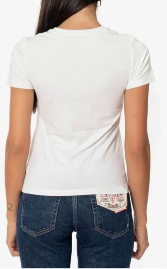 Guess Wit Katoenen T-Shirt met Print Logo White Dames - Foto 2