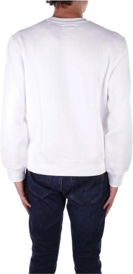 Guess Geborduurde Katoenen Sweatshirt Slim Fit White Heren