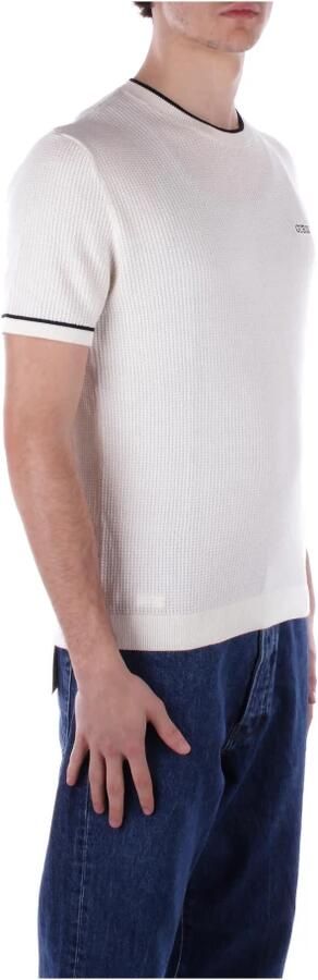 Guess Logo Voorkant Katoenen T-shirt Grote Pasvorm White Heren