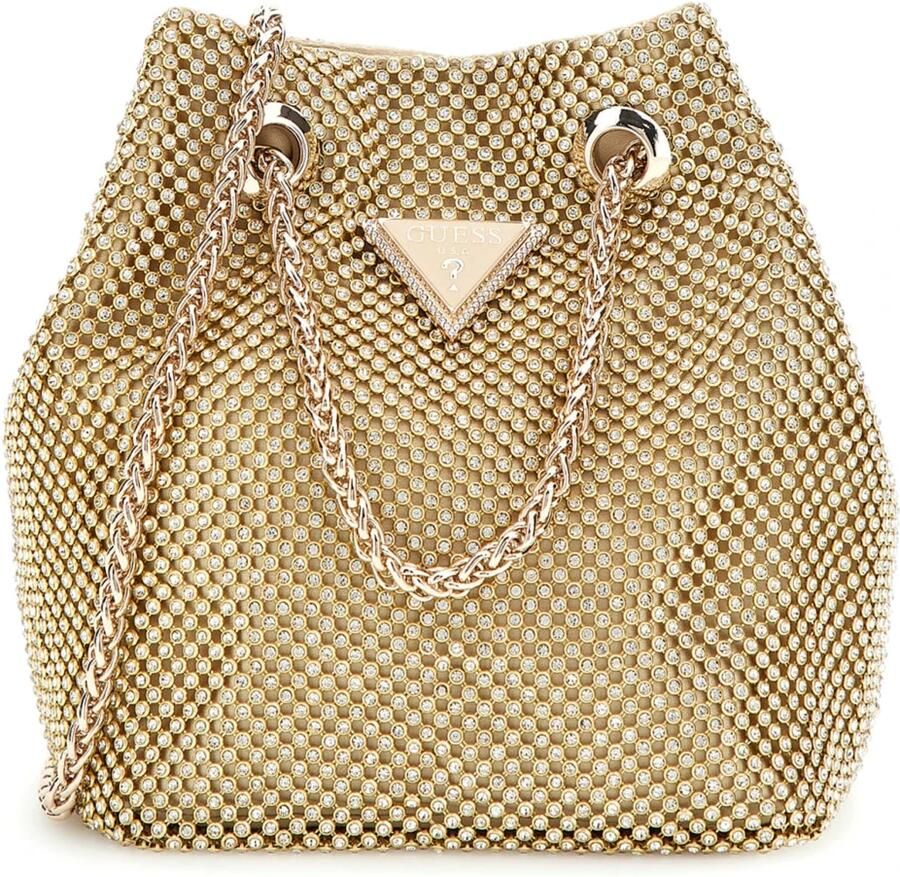 GUESS handtas met strass Zalina goudkleurig