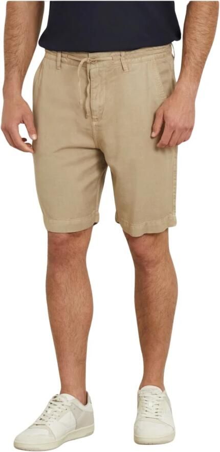 Guess Lyocell Straight Shorts Beige Patched Beige Heren - Foto 4