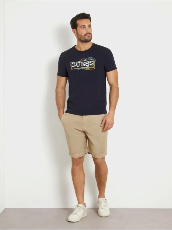 Guess Lyocell Straight Shorts Beige Patched Beige Heren - Foto 3