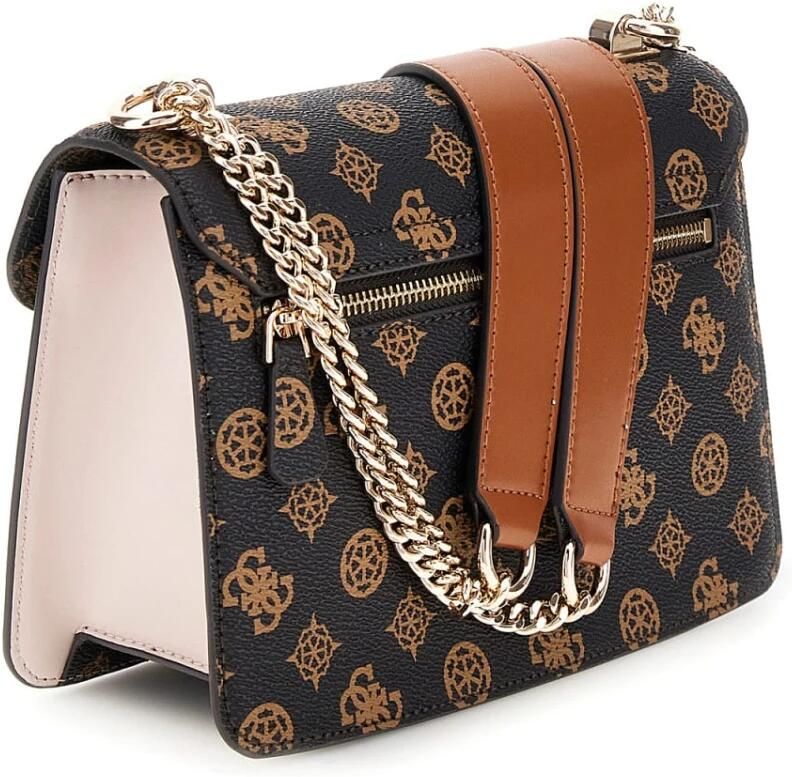 Guess Bruine polyethyleen handtas met kettinghandvatten Brown Dames