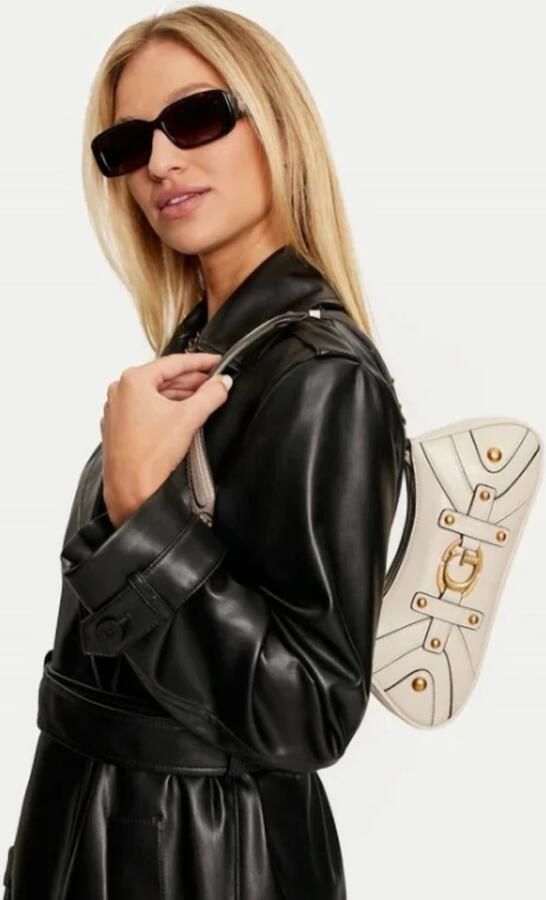 Guess Mini Topzip Schoudertas Beige Dames - Foto 3