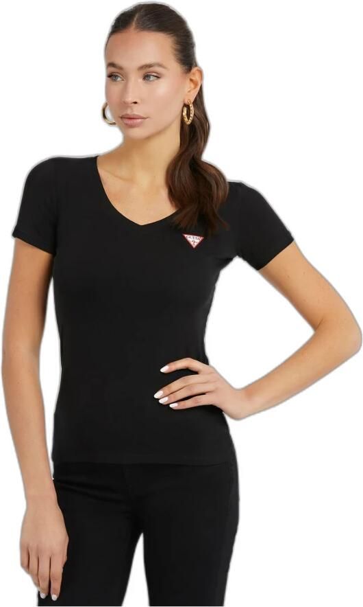 Guess Zwarte Katoenen T-shirt met korte mouwen Black Dames - Foto 3