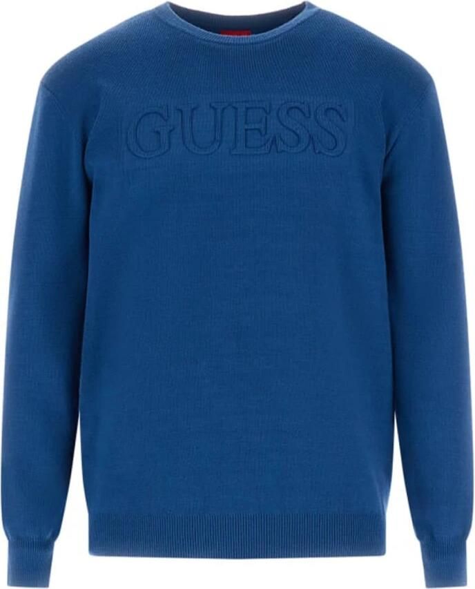 Guess ML Logo Sweater Blauw Blue Heren