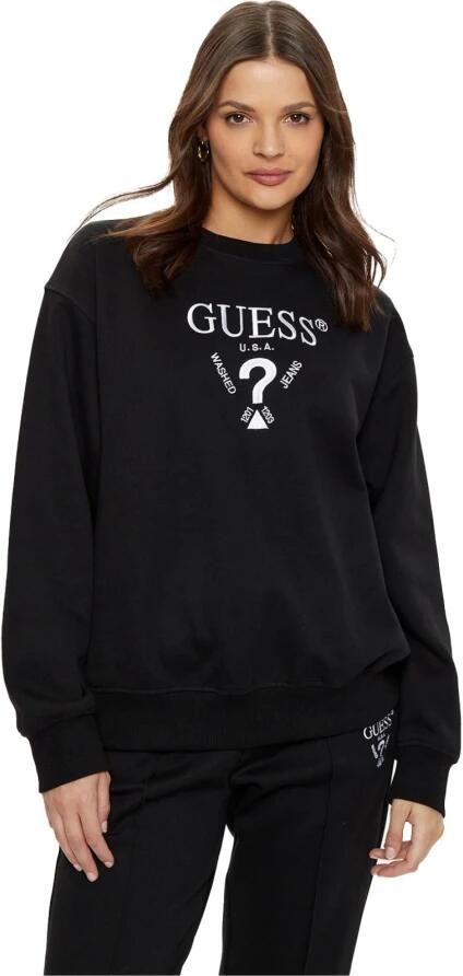 Guess Roberta Sweatshirt met decoratieve logoprint Black Dames
