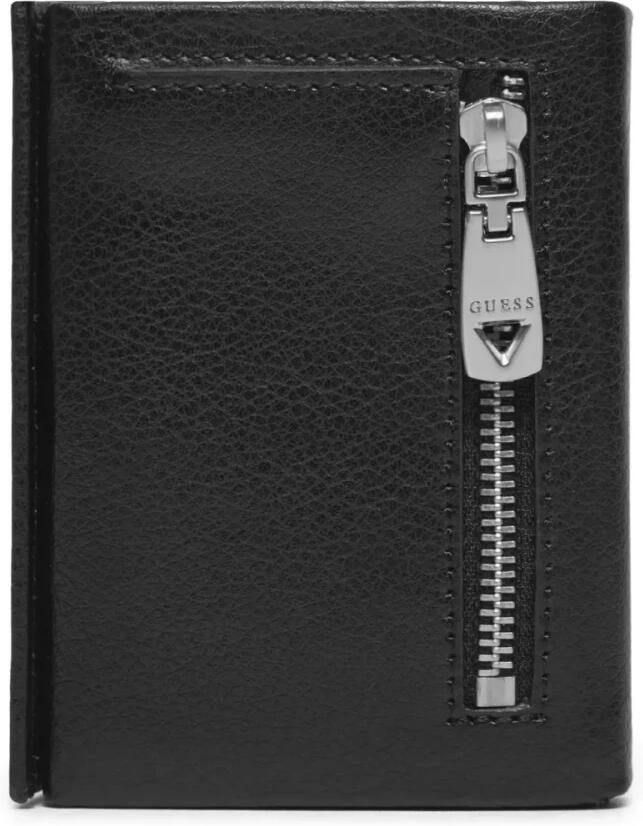 Guess Natuurlijk leren portemonnee Noir model Black Heren