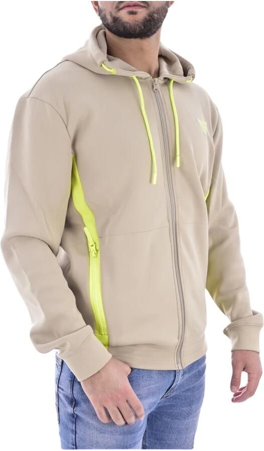 Guess Neopreen Rits Sweater Beige Capuchon Beige Heren - Foto 4