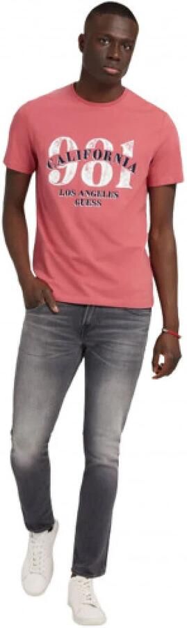 Guess Nieuwe Miami Slim Jeans met Leren Patch Gray Heren - Foto 12