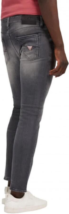 Guess Nieuwe Miami Slim Jeans met Leren Patch Gray Heren - Foto 11