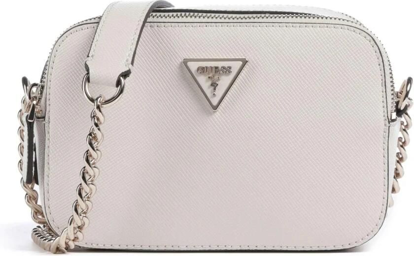 Guess Noelle Crème Schoudertas met Gouden Ketting White Dames
