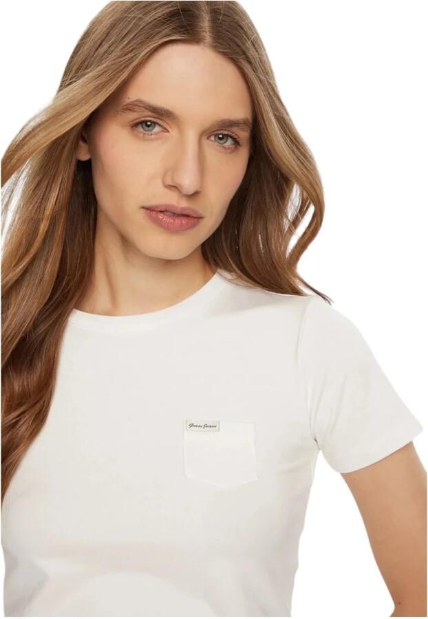 Guess Organische Katoen Slim Fit Jersey T-shirt White Dames