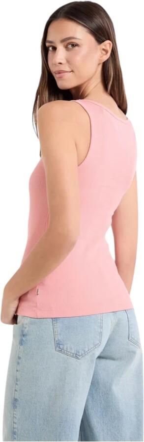Guess Organische Katoenen Geribbelde Tanktop Pink Dames - Foto 2