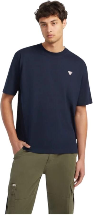 Guess Oversized Jersey T-shirt van Biologisch Katoen Blue Heren - Foto 4