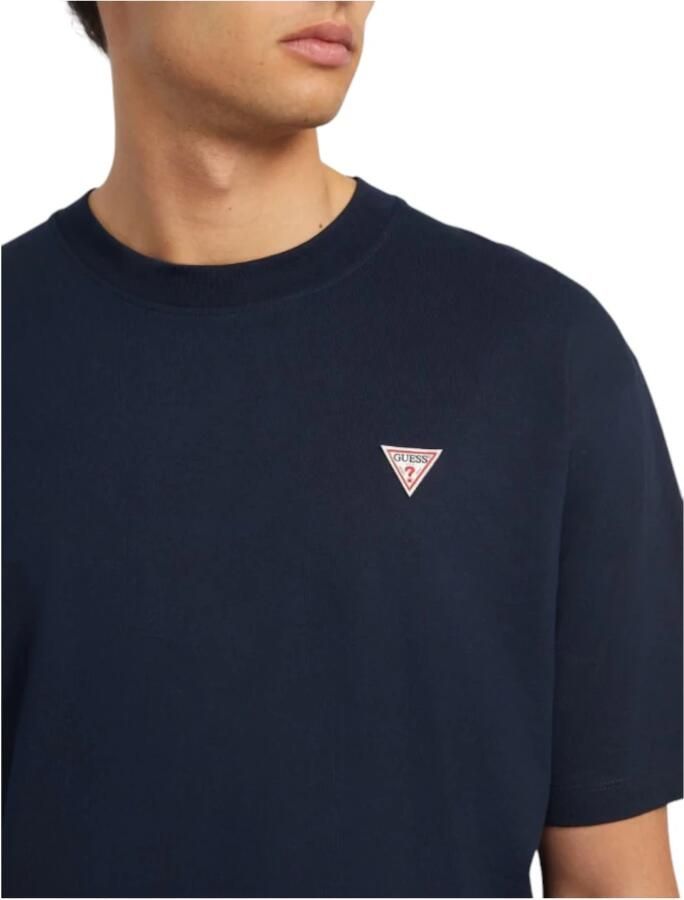 Guess Oversized Jersey T-shirt van Biologisch Katoen Blue Heren