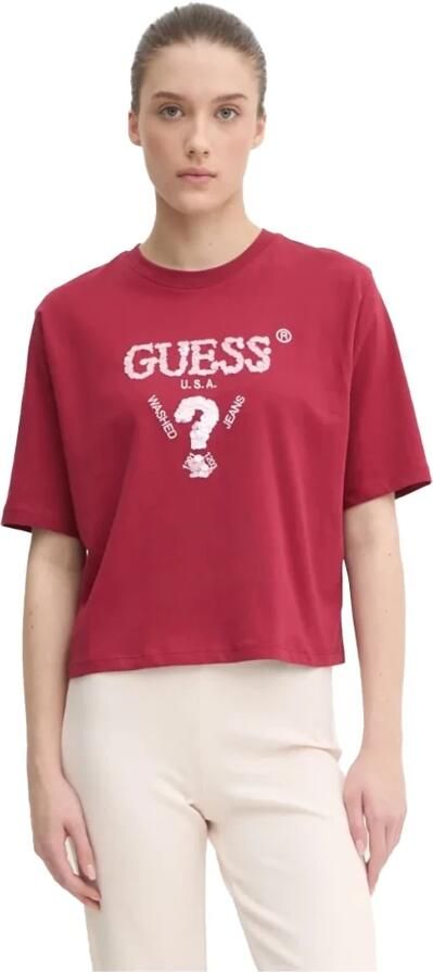 Guess Paillet Logo T-shirt Rood Red Dames