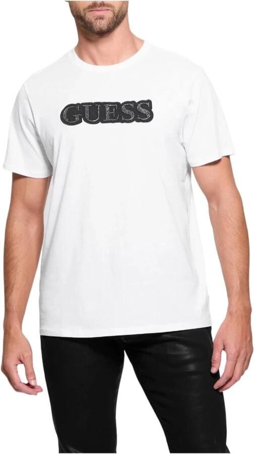 Guess Pearl Logo T-shirt van katoen White Heren - Foto 2